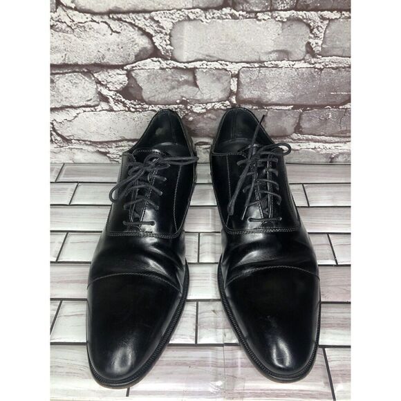 Lottusse 1877 Black Leather Derby Cap Toe Lace Dress Shoes Men Sz 7.5M US/41EU main image 9